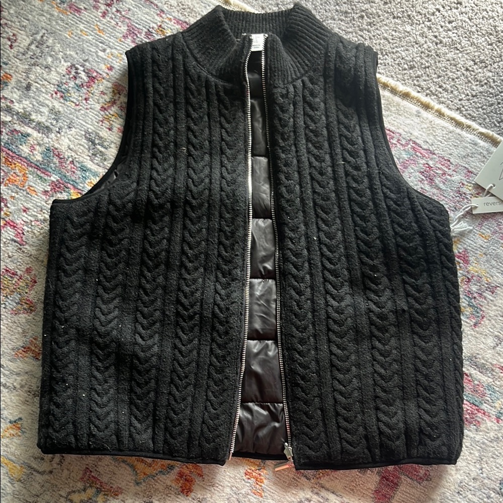 Joie Black Cable Knit Vest